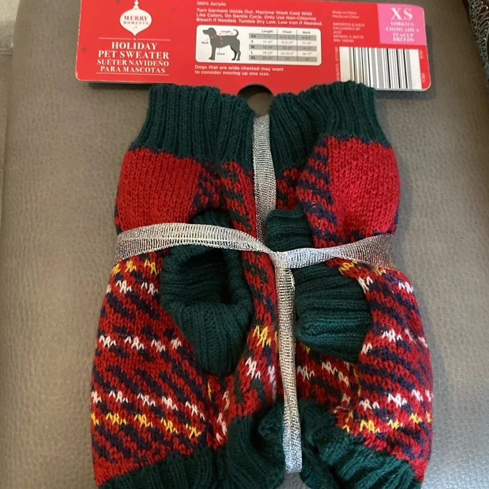 XS dog Sweater Merry Holiday Pet